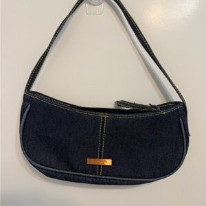 Parade New York Denim Mini Shoulder Bag Y2K Blue Jean Zip Purse